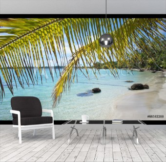 Picture of Palm leaf and beach